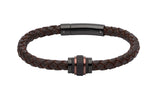 Unique & Co Dark Brown Leather Bracelet B351DB - Hamilton & Lewis Jewellery