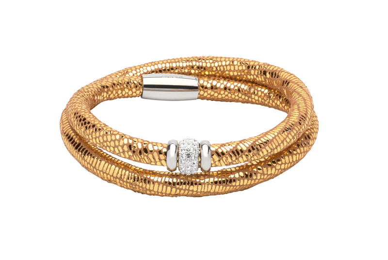 Unique & Co Ladies Gold Leather Bracelet B355GO - Hamilton & Lewis Jewellery