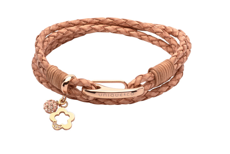 Unique & Co Ladies Natural Leather Bracelet B368NA - Hamilton & Lewis Jewellery