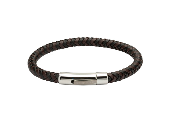 Unique & Co Dark Brown Leather Bracelet B371DB - Hamilton & Lewis Jewellery