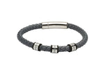 Unique & Co Grey Leather Bracelet B374GR - Hamilton & Lewis Jewellery