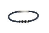 Unique & Co Blue Leather Bracelet B375BLUE - Hamilton & Lewis Jewellery