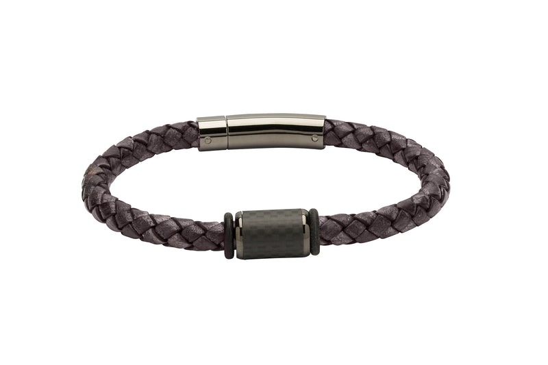 Unique & Co Antique Black Leather Bracelet B376ABL - Hamilton & Lewis Jewellery