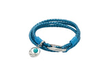 Unique & Co Ladies Metallic Blue Leather Bracelet B391BM - Hamilton & Lewis Jewellery