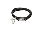 Unique & Co Ladies Black Leather Bracelet B393BL - Hamilton & Lewis Jewellery
