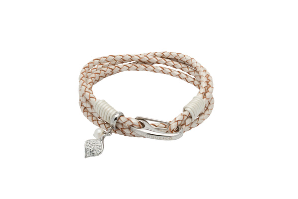 Unique & Co Ladies Pearl Leather Bracelet B394PE - Hamilton & Lewis Jewellery