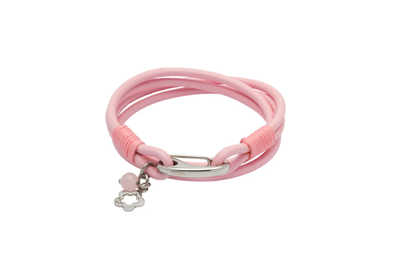 Unique & Co Ladies Pink Leather Bracelet B395PI - Hamilton & Lewis Jewellery