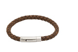 Unique & Co Dark Brown Leather Bracelet B399DB - Hamilton & Lewis Jewellery