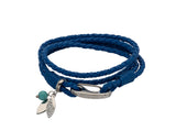 Unique & Co Ladies Blue Leather Bracelet B410BLUE - Hamilton & Lewis Jewellery