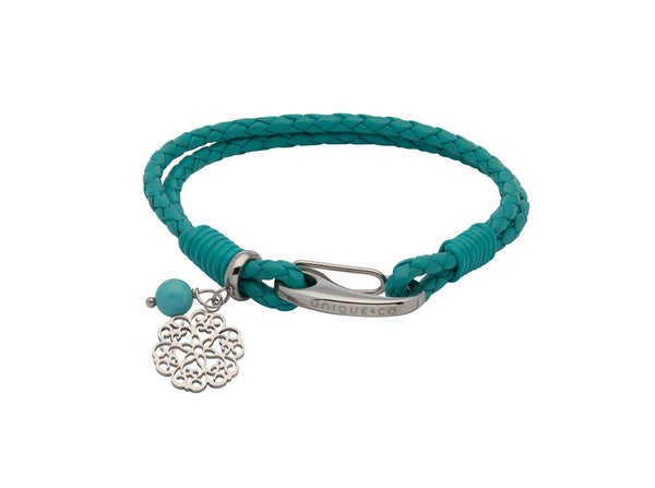 Unique & Co Ladies Turquoise Leather Bracelet B412TR - Hamilton & Lewis Jewellery
