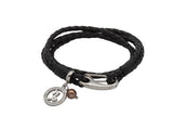 Unique & Co Ladies Black Leather Bracelet B413BL - Hamilton & Lewis Jewellery