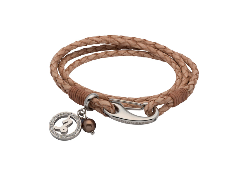 Unique & Co Ladies Natural Leather Bracelet B413NA - Hamilton & Lewis Jewellery