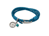 Unique & Co Ladies Metallic Blue Leather Bracelet B418MB - Hamilton & Lewis Jewellery