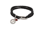 Unique & Co Ladies Black Leather Bracelet B424BL - Hamilton & Lewis Jewellery
