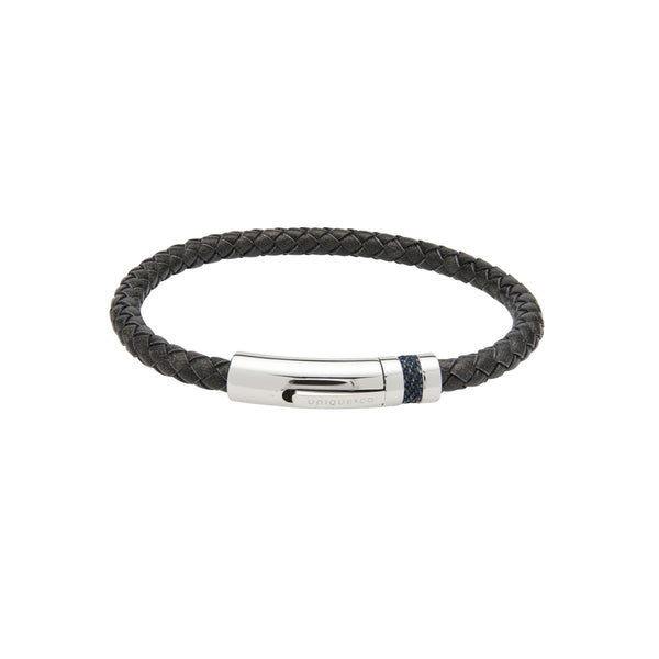 Unique & Co Antique Black Leather Bracelet B429ABL - Hamilton & Lewis Jewellery