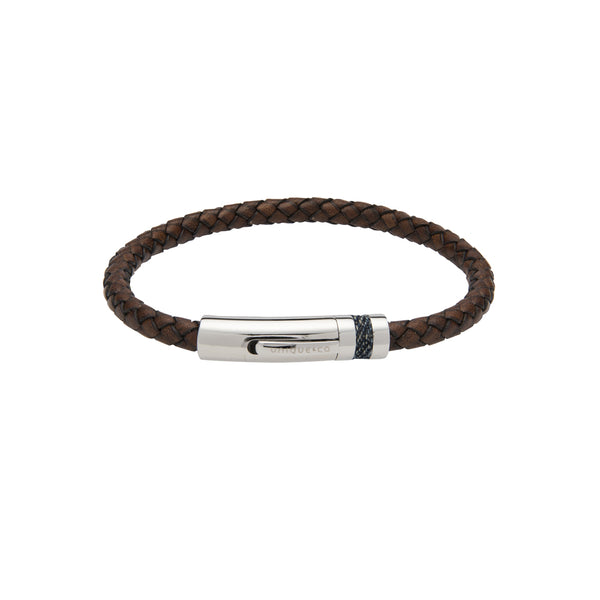 Unique & Co Antique Dark Brown Leather Bracelet B429ADB - Hamilton & Lewis Jewellery
