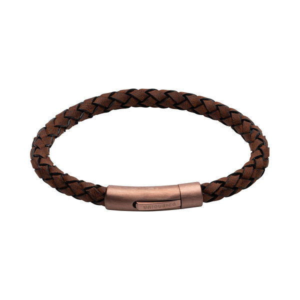 Unique & Co Dark Brown Leather Bracelet B441DB - Hamilton & Lewis Jewellery