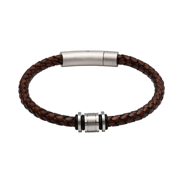 Unique & Co Antique Dark Brown Leather Bracelet B443ADB - Hamilton & Lewis Jewellery