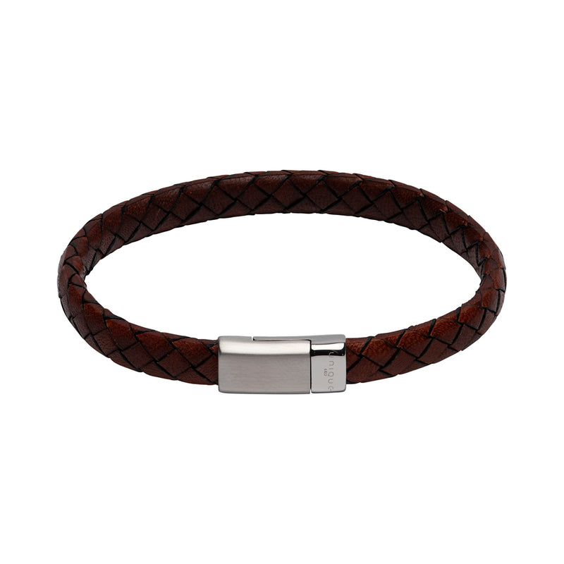 Unique & Co Antique Dark Brown Leather Bracelet B446ADB - Hamilton & Lewis Jewellery