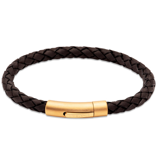 Unique & Co Black Leather Bracelet B453BL - Hamilton & Lewis Jewellery