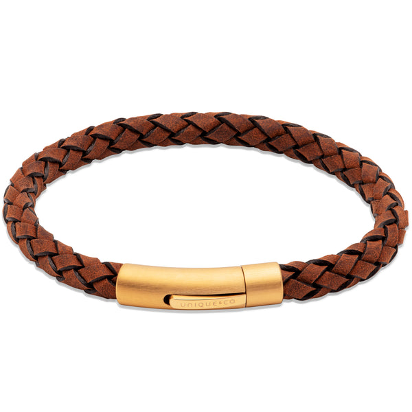 Unique & Co Dark Brown Leather Bracelet B453DB - Hamilton & Lewis Jewellery