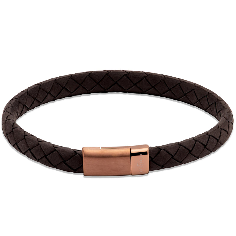 Unique & Co Black Leather Bracelet B455BL - Hamilton & Lewis Jewellery