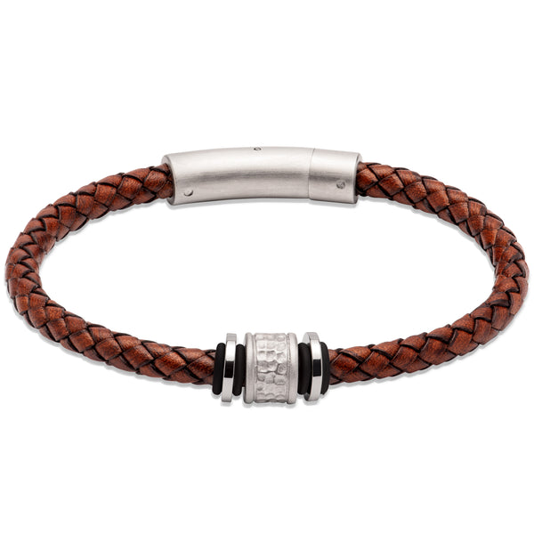 Unique & Co Antique Dark Brown Leather Bracelet B458ADB - Hamilton & Lewis Jewellery