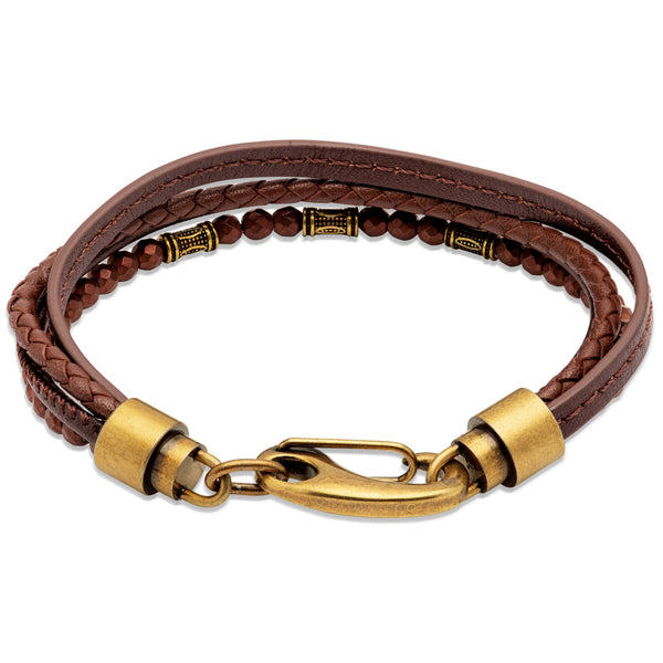 Unique & Co Dark Brown Leather Bracelet B459DB - Hamilton & Lewis Jewellery