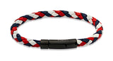 Unique & Co Red, White and Blue Leather Bracelet B61GBR - Hamilton & Lewis Jewellery