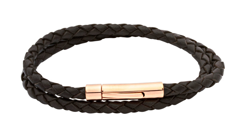 Unique & Co Ladies Dark Brown Leather Bracelet B66DB - Hamilton & Lewis Jewellery
