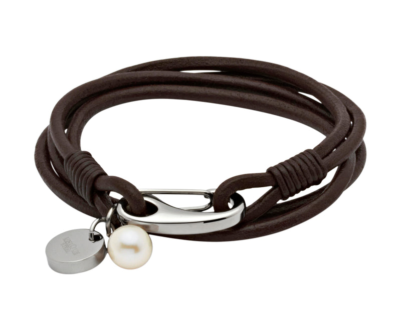 Unique & Co Ladies Dark Brown Leather Bracelet B67DB - Hamilton & Lewis Jewellery