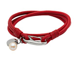 Unique & Co Ladies Red Leather Bracelet B67RED - Hamilton & Lewis Jewellery