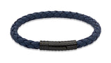 Unique & Co Blue Leather Bracelet B71BLUE - Hamilton & Lewis Jewellery