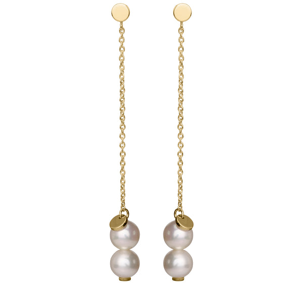 Unique & Co 9ct. Yellow Gold Drop Earrings - DE-37 - Hamilton & Lewis Jewellery