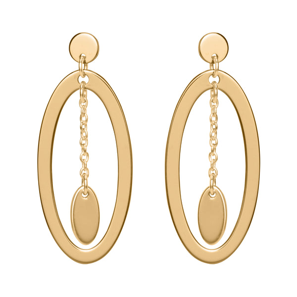 Unique & Co 9ct. Yellow Gold Drop Earrings - DE-46 - Hamilton & Lewis Jewellery