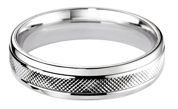 4mm Mens Ring with F33 finish - Hamilton & Lewis Jewellery