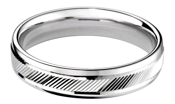 4mm Mens Ring with F34 finish - Hamilton & Lewis Jewellery