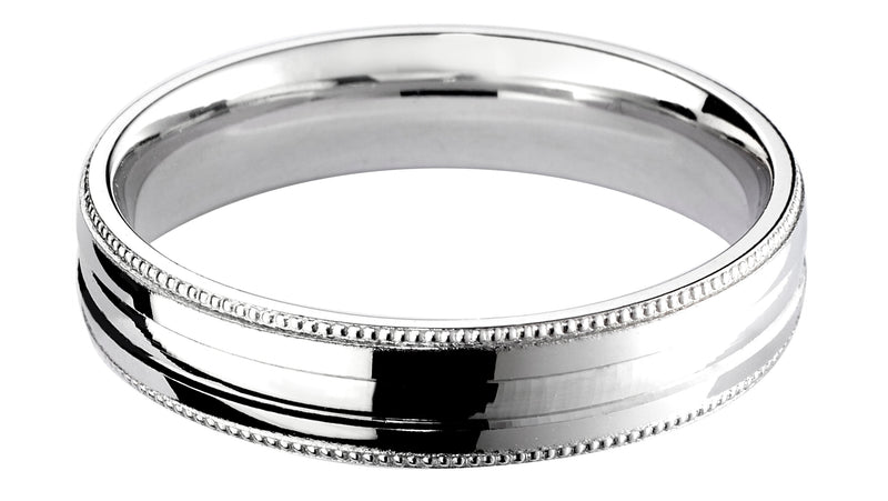4mm Mens Ring with F44 finish - Hamilton & Lewis Jewellery