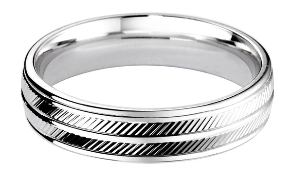 4mm Mens Ring with F63 finish - Hamilton & Lewis Jewellery