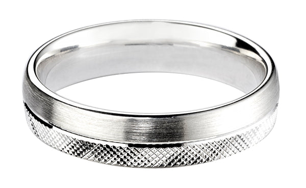 4mm Mens Ring with F68 finish - Hamilton & Lewis Jewellery