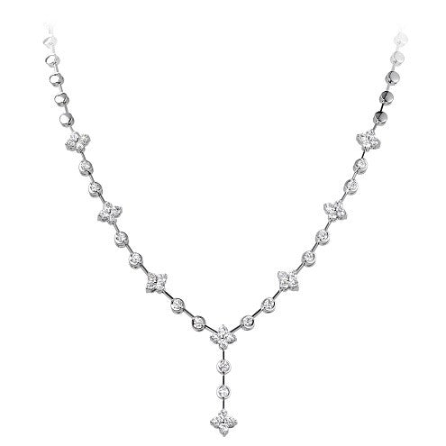 Floral diamond necklace 2.35ct - Hamilton & Lewis Jewellery