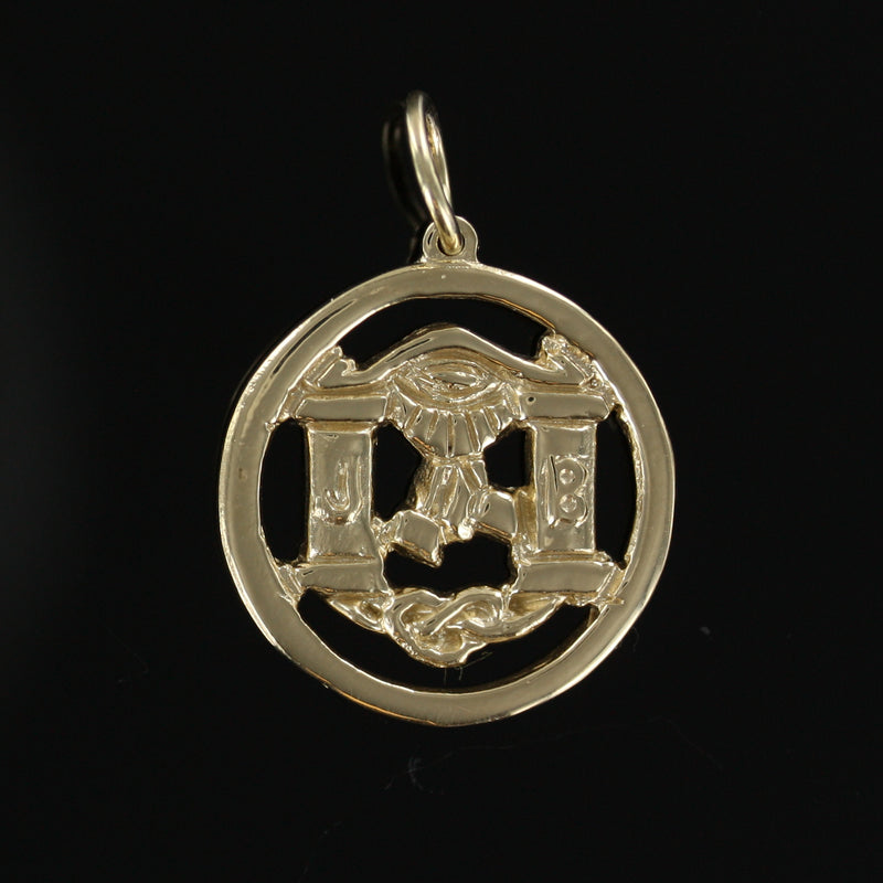 Solid 9ct Yellow Gold Masonic Pendant - Hamilton & Lewis Jewellery