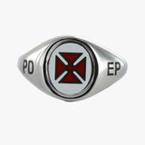 Silver Knights Templar PD EP Masonic Ring – Fixed Head - Hamilton & Lewis Jewellery
