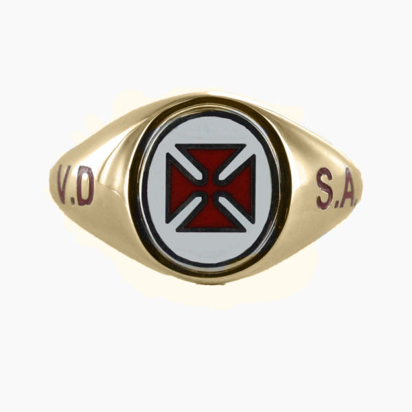 Gold Knights Templar VD SA Masonic Ring – Fixed Head - Hamilton & Lewis Jewellery