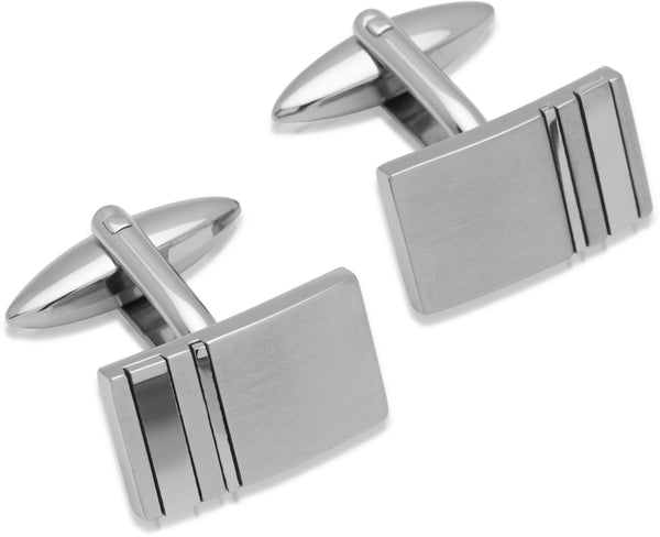 Unique & Co Steel Cufflinks QC-137 - Hamilton & Lewis Jewellery