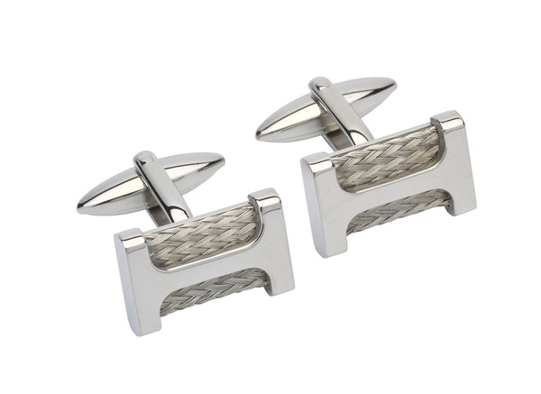 Unique & Co Steel Cufflinks QC-221 - Hamilton & Lewis Jewellery