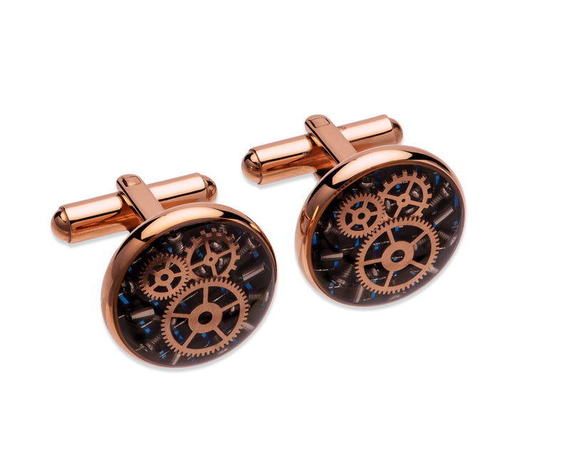 Unique & Co Steel Cufflinks QC-261 - Hamilton & Lewis Jewellery