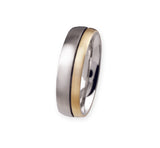 Unique & Co Titanium/Gold Ring R53 - Hamilton & Lewis Jewellery