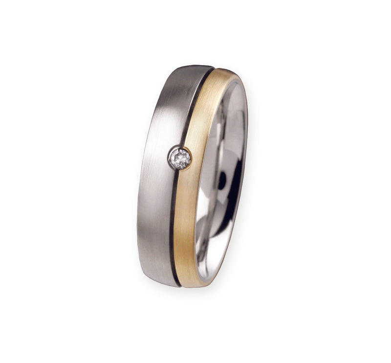 Unique & Co Titanium/Gold Ring R54 - Hamilton & Lewis Jewellery