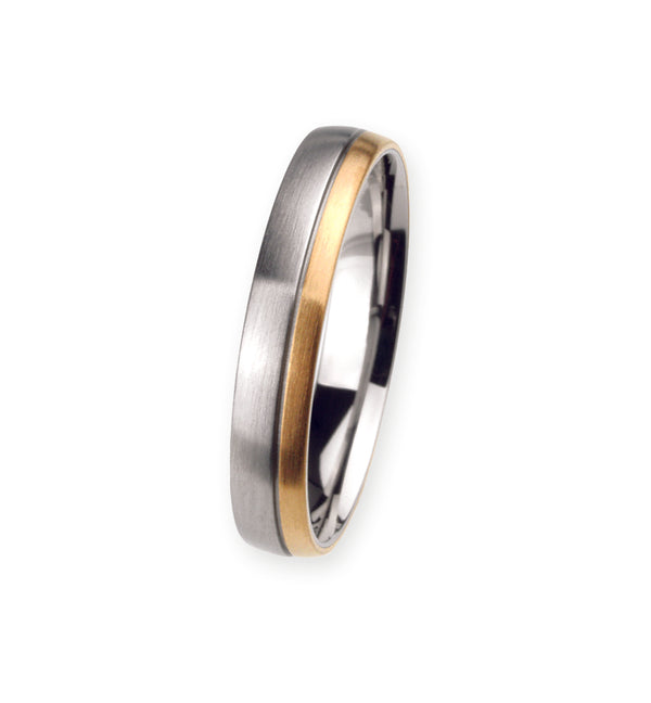 Unique & Co Titanium/Gold Ring R109 - Hamilton & Lewis Jewellery
